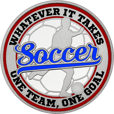 Royal Blue "Soccer" with Maroon Outer Circular Borders